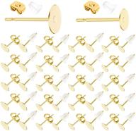 📿 flasoo 1200pcs hypoallergenic earring posts and backs: stainless steel gold flat pad studs for earring making and diy – premium quality earring supplies logo