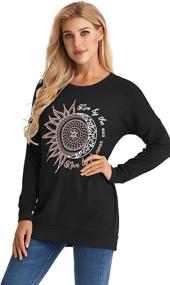 img 2 attached to 👚 Comfortably Stylish: Long Sleeve Graphic Pullover Sweatshirts with Pockets for Women