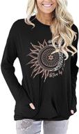 👚 comfortably stylish: long sleeve graphic pullover sweatshirts with pockets for women логотип