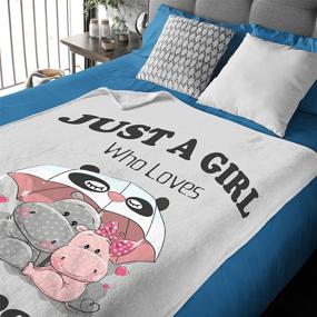 img 3 attached to 🦛 Nagasena Just A Girl Who Loves Hippos Blanket - Warm Bed Throws for Sofa and Pet, Ultra Luxurious and Cozy for All Seasons - 60X50 in Throw Size