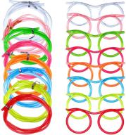 eye-catching eyeglasses straws: bring fun to annual meetings, parties & birthdays with 8 silly straw glasses in assorted colors logo