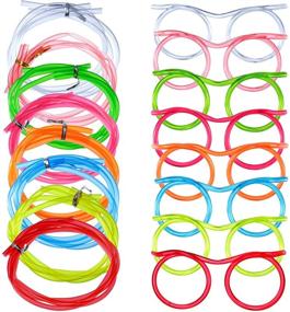 img 4 attached to Eye-catching Eyeglasses Straws: Bring Fun to Annual Meetings, Parties & Birthdays with 8 Silly Straw Glasses in Assorted Colors