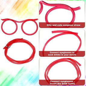 img 2 attached to Eye-catching Eyeglasses Straws: Bring Fun to Annual Meetings, Parties & Birthdays with 8 Silly Straw Glasses in Assorted Colors