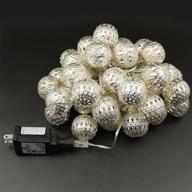 🎄 10ft hollow ball battery operated led christmas string lights - white, 2 work modes: perfect decorative lighting for christmas, holidays, parties, and events логотип