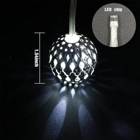 img 2 attached to 🎄 10ft Hollow Ball Battery Operated LED Christmas String Lights - White, 2 Work Modes: Perfect Decorative Lighting for Christmas, Holidays, Parties, and Events