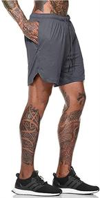 img 2 attached to 🩳 HANERDUN Men's 2-in-1 Workout Running Shorts with Pocket for Sports and Athletics