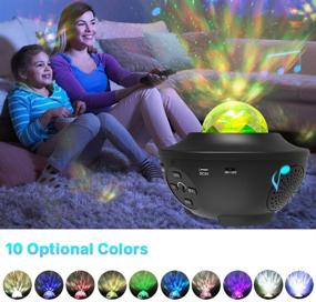 img 3 attached to 🌌 Eicaus 3 in 1 Night Light Projector: Star & Galaxy with Remote Control - LED Nebula Cloud & Moving Ocean Wave - Music Speaker & Voice Control (Black)