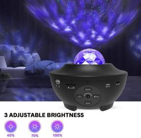 img 2 attached to 🌌 Eicaus 3 in 1 Night Light Projector: Star & Galaxy with Remote Control - LED Nebula Cloud & Moving Ocean Wave - Music Speaker & Voice Control (Black)