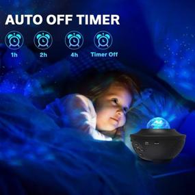 img 1 attached to 🌌 Eicaus 3 in 1 Night Light Projector: Star & Galaxy with Remote Control - LED Nebula Cloud & Moving Ocean Wave - Music Speaker & Voice Control (Black)