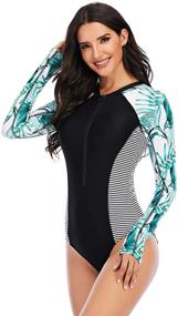 img 1 attached to 👙 TracyGirl Protection Printed Swimsuit: Stylish Swimwear for Women's Clothing in Swimsuits & Cover Ups