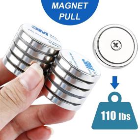 img 2 attached to Enhance Your Kitchen with LOVIMAG Neodymium Countersunk Adhesive Refrigerator Magnets!