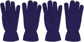 img 4 attached to 🧤 2-Pack Warm Fleece Gloves for Kids | Ideal Winter Gloves for Boys or Girls