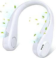 🌀 siphoens portable neck fan: hands-free bladeless fan with rechargeable battery, headphone design - usb powered desk fan with 3 speeds (white) logo