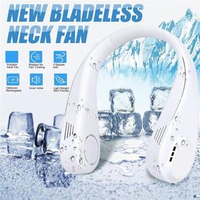 img 3 attached to 🌀 Siphoens Portable Neck Fan: Hands-Free Bladeless Fan with Rechargeable Battery, Headphone Design - USB Powered Desk Fan with 3 Speeds (White)