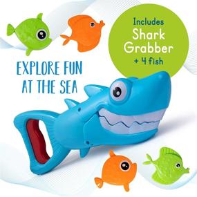 img 3 attached to 🦈 Fun Baby Bathtub Toy - Hoovy Shark Bath Toy for Toddler Boys & Girls: Shark Grabber with 4 Toy Fish Included