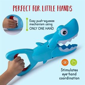 img 1 attached to 🦈 Fun Baby Bathtub Toy - Hoovy Shark Bath Toy for Toddler Boys & Girls: Shark Grabber with 4 Toy Fish Included