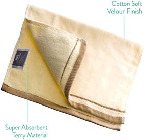 img 2 attached to 🌟 Cream with Gold Brown Trim Fingertip Towel Set - Extra-Absorbent 100% Cotton Velour Hand Towels, Super Soft 11” x 18” Small Towels for Bathroom & Guests (Pack of 12)