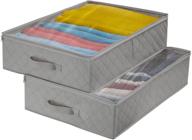 🗄️ sorbus storage bags closet & underbed organizer set: clear cover, foldable with carry handles - perfect for clothes, linens, bedding, closets, bedrooms, and more! (gray) логотип