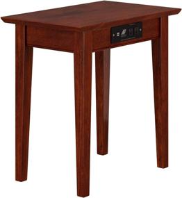 img 2 attached to 🔌 Efficient Charging Station Walnut Side Table by Atlantic Furniture - Shaker Chair Companion