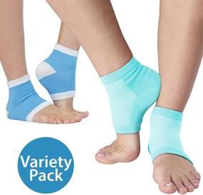 img 3 attached to 🦶 NatraCure Gel Heel Sleeve Combo Pack - Intensive Moisturizing & Vented Design - Day and Night Relief - 1 Pair Each (608-1325-M-RET)