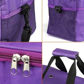 img 1 attached to 🧶 LEMESO Knitting Bag - Portable Yarn Tote Organizer with Individual Compartments, High Capacity for Unfinished Projects, Crochet Hooks, Needles, and Accessories - Purple
