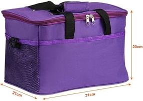 img 3 attached to 🧶 LEMESO Knitting Bag - Portable Yarn Tote Organizer with Individual Compartments, High Capacity for Unfinished Projects, Crochet Hooks, Needles, and Accessories - Purple