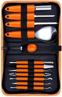 🎃 halloween pumpkin carving kit - ababgo 12pcs upgrade professional heavy duty stainless steel pumpkin carving tools set for halloween decorations, with zipper bag logo