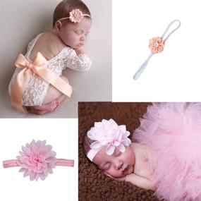 img 3 attached to Newborn Photography Props Set - 4PCS Baby Tutu Skirt, Bow Headdress, Lace Rompers & Flower Headband Outfits for Infant Girls and Boys (Lace Romper + Tutu Shirt)
