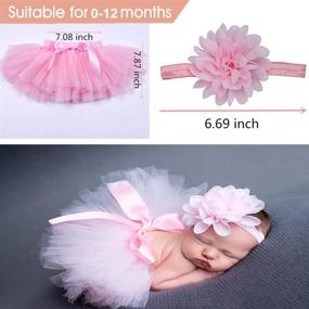 img 1 attached to Newborn Photography Props Set - 4PCS Baby Tutu Skirt, Bow Headdress, Lace Rompers & Flower Headband Outfits for Infant Girls and Boys (Lace Romper + Tutu Shirt)