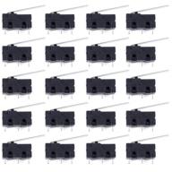 daoki 20pcs micro limit switch lever arm long 28mm spdt 3 pins 3 terminals momentary switch 5a 125 250vac for arduino logo