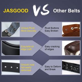 img 2 attached to 👖 JASGOOD Leather Belt Buckle Without Pant Size 34-39 - Men's Belt Accessories