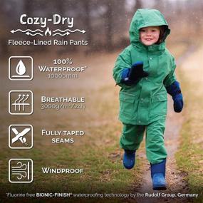 img 2 attached to JAN & JUL Kids' Waterproof Cozy-Dry Rain/Snow Pants: Fleece-Lined Protection