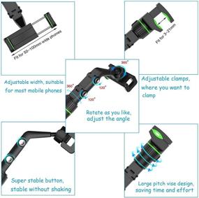 img 2 attached to 📱 Universal 360° Rearview Mirror Car Phone Holder with Rotating Mount - Green; Fits 47mm-71mm Wide Smartphones and GPS Devices