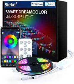 img 4 attached to 🌈 Sieke 16.4 ft Smart RGBIC LED Strip Light with Alexa and Google Assistant Integration, Music Sync, Color Changing Control via Remote, APP for Home, Bedroom, TV, Kitchen, Closet