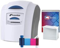 🖨️ efficient printing solution: magicard pronto id card printer & complete supplies package with bodno id software - silver edition logo