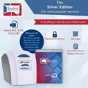 img 1 attached to 🖨️ Efficient Printing Solution: Magicard Pronto ID Card Printer & Complete Supplies Package with Bodno ID Software - Silver Edition