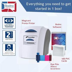 img 3 attached to 🖨️ Efficient Printing Solution: Magicard Pronto ID Card Printer & Complete Supplies Package with Bodno ID Software - Silver Edition