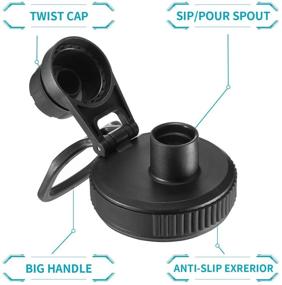 img 3 attached to 🚰 Hydro Flask Wide Mouth Spout Lid - Replacement Lid with Convenient Big Handle for Easy Carrying, Compatible with Hydro Flask Chug Lid, Fits Most Wide Mouth Sport Water Bottles