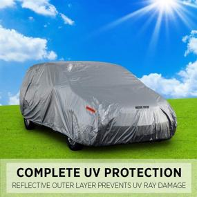 img 1 attached to 🚗 Motor Trend TrueShield Waterproof SUV & Van Cover - Heavy-Duty Outdoor Fleece-Lined Sonic Coating - Ultimate 6-Layer Protection - Included Cover Lock (XXL - Maximum Length 225")