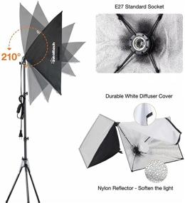 img 1 attached to Inkeltech Softbox Lighting Kit - Professional 50W E27 3000-6500K Dimmable Bi-Color LED Photography Light with Softbox, Stand, and Remote Control