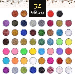 img 3 attached to ✨ Fine Glitter 52 Colours Holographic Shaker Tubes 260g Set: Perfect for Epoxy Resin, Nail Art, Body Art, Crafts, Slime Supplies - Gold & Silver Glitter