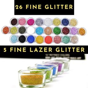 img 1 attached to ✨ Fine Glitter 52 Colours Holographic Shaker Tubes 260g Set: Perfect for Epoxy Resin, Nail Art, Body Art, Crafts, Slime Supplies - Gold & Silver Glitter