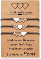 💖 desimtion mother daughter bracelet set for 2, 3, 4 - mom gifts from daughters: mommy and me matching heart wish bracelets for women logo