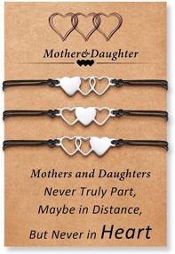 img 4 attached to 💖 DESIMTION Mother Daughter Bracelet Set for 2, 3, 4 - Mom Gifts from Daughters: Mommy and Me Matching Heart Wish Bracelets for Women