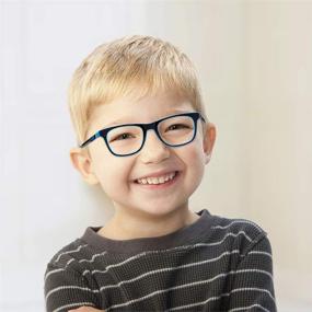 img 2 attached to 🔵 Protective Blue Light Blocking Glasses: Kids (Boys/Girls) 1 Pack, Age 3-6 - UV Protection, Anti Glare Eyeglasses for Computer and Video Gaming - Black/Blue