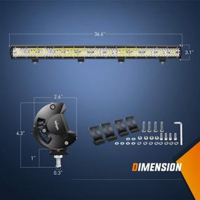 img 3 attached to 🚚 Nilight 37Inch 780W Triple Row Flood Spot Combo Bar - High-Intensity Waterproof LED Work Light for Off-Road Truck Car ATV SUV Jeep Cabin Boat, 78000LM, 2-Year Warranty