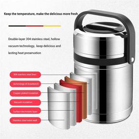 img 1 attached to 61oz Stainless Steel Thermal Soup Containers - Vacuum Insulated Food Container Thermos Jar with Wide Mouth for Hot Food