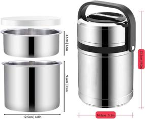 img 3 attached to 61oz Stainless Steel Thermal Soup Containers - Vacuum Insulated Food Container Thermos Jar with Wide Mouth for Hot Food