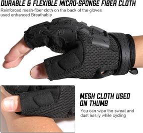 img 2 attached to 🧤 YOSUNPING Tactical Rubber Fingerless Gloves: Ultimate Protection for Airsoft, Paintball & Motorcycle Riding