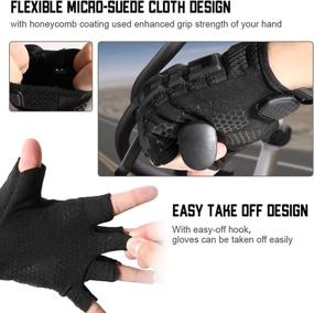 img 1 attached to 🧤 YOSUNPING Tactical Rubber Fingerless Gloves: Ultimate Protection for Airsoft, Paintball & Motorcycle Riding